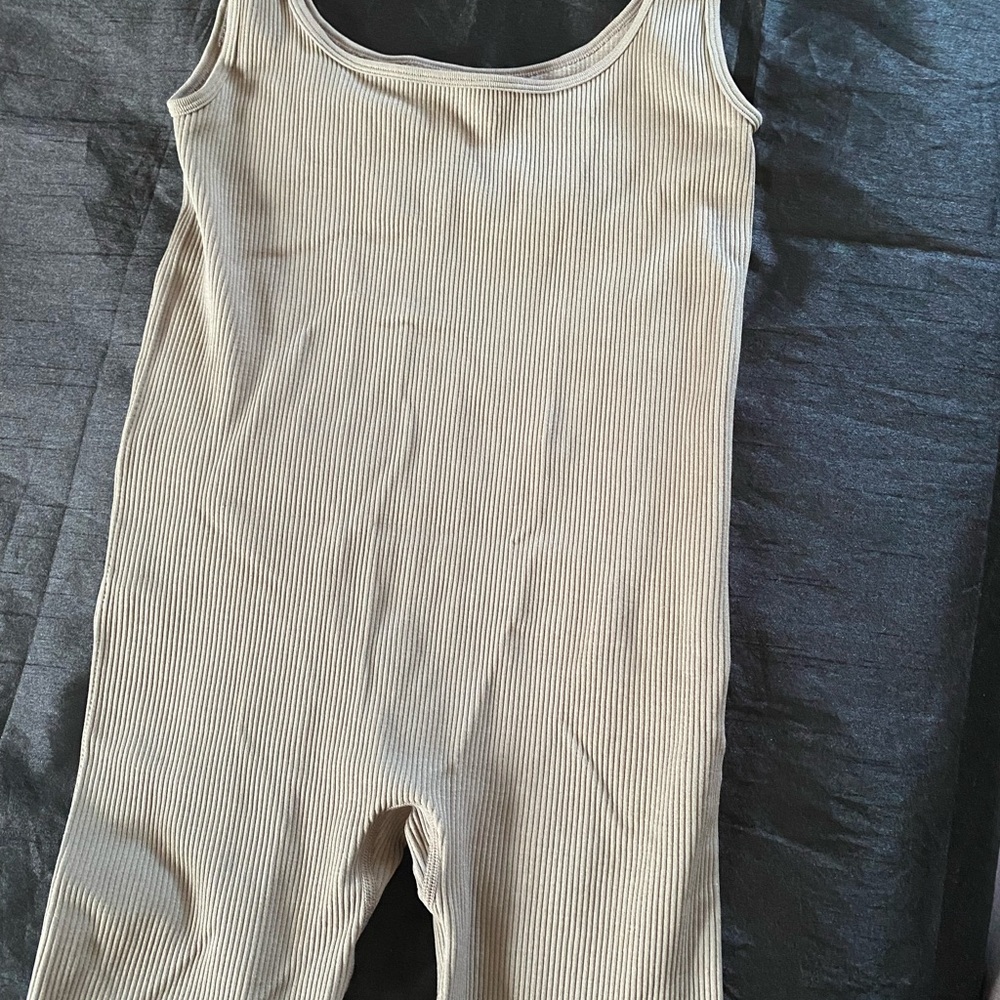 PrettyLittleThing Ribbed Cream One Piece
